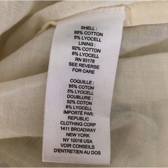 Chelsea & Theodore Eyelet Peasant Blouse Womens Size M Cream On/Off Shoulder - Picture 15 of 15